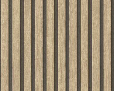 Vliesová tapeta dřevěné lamely, hnědá a béžová barva, jemná struktura 391091 (0,53 x 10,05 m) A.S.Création