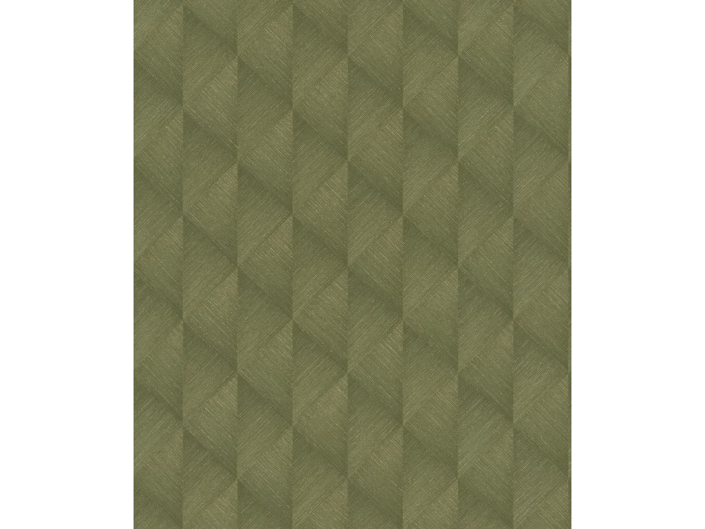 Vliesová 3D tapeta 687941 geometrická zelená, zlatá / Tapety na zeď Tropical House (0,53 x 10,05 m) Rasch